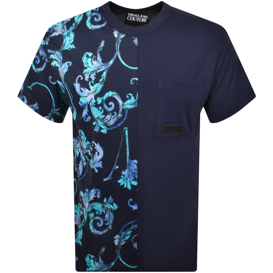 Versace Jeans Couture Baroque T Shirt Blue | Mainline Menswear